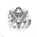 Alien Giger space tattoo design idea