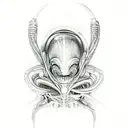 Alien Giger space tattoo design idea