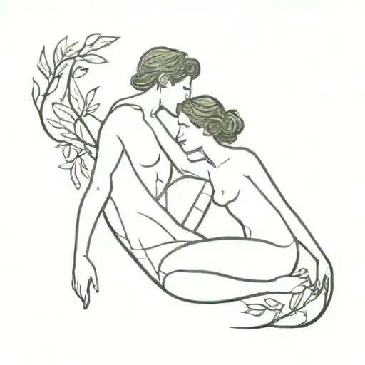 Orpheus and Eurydice tattoo design idea