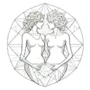 Orpheus and Eurydice tattoo design idea