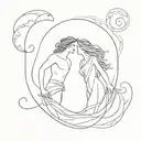 Orpheus and Eurydice tattoo design idea
