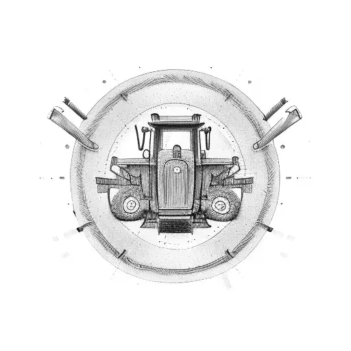 tractor tattoo design idea