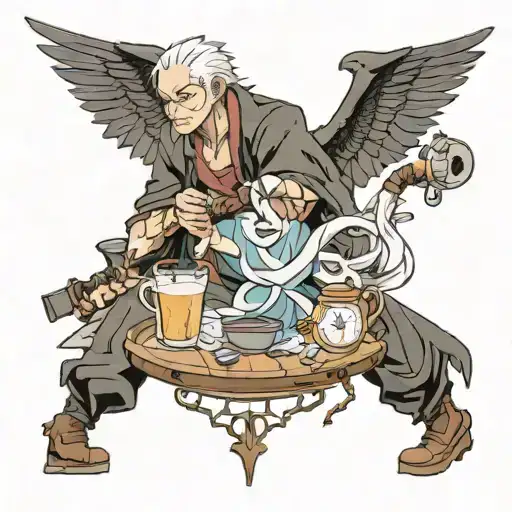 Drink, walk, have fun, the years fly by to old age, but the thieves don’t want to grow old, they don’t want to. There will still be time for the case, but for now sweat tattoo design idea