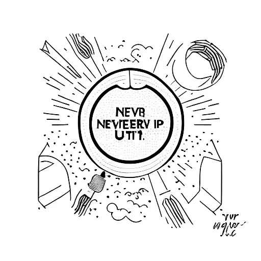 never give up tattoo design idea