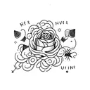 never give up tattoo design idea