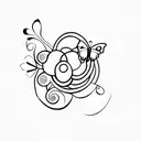 Let Them with Purple ribbon and butterfly tattoo design idea