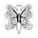 Let Them with Purple ribbon and butterfly tattoo design idea