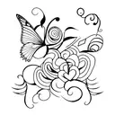 Let Them with Purple ribbon and butterfly tattoo design idea