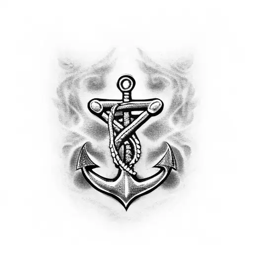 A unique tattoo combining the anchor and a motorcycle, with chains linking the two elements, symbolizing your unforgettable journeys to Ladakh and Mongolia. tattoo design idea