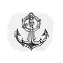 A sketch-style tattoo featuring an anchor with intricate chains that transform into winding roads, representing your thrilling motorcycle expeditions to Ladakh and Mongolia. tattoo design idea