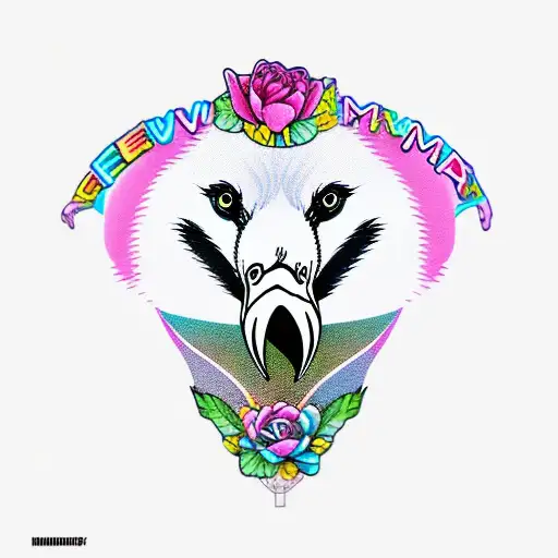 Flamingo,  mama bear tattoo design idea