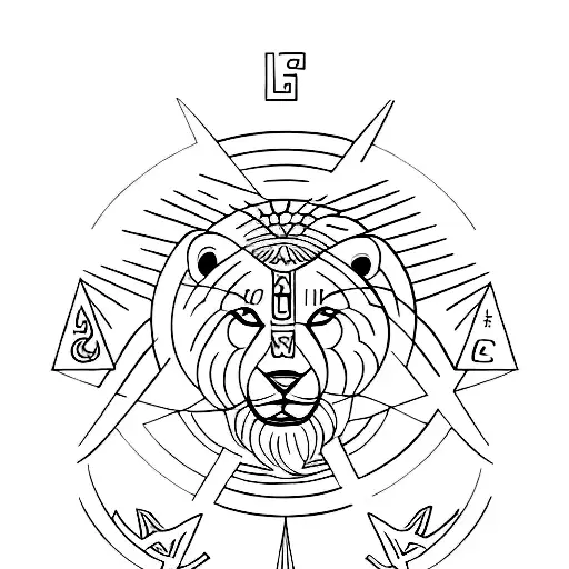 leo and virgo symbol  tattoo design idea