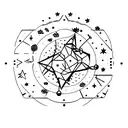 leo and virgo constellation finger tattoo design idea