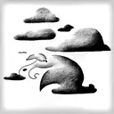 little dragon on clouds tattoo design idea