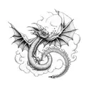 little dragon in a cloud tattoo design idea