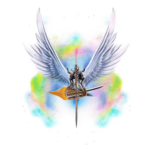 battle axe with wings tattoo design idea