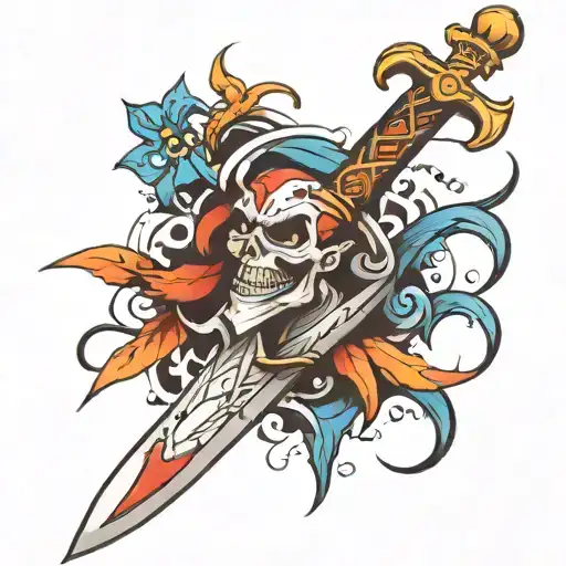 Jester Sword tattoo design idea