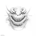 HAPPY MONSTER tattoo design idea