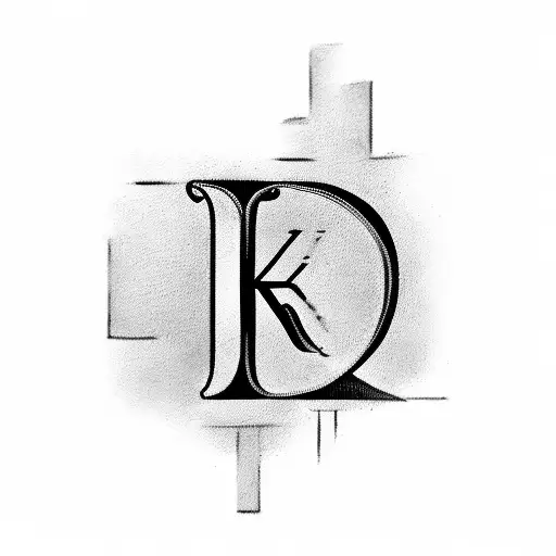 Roman numeral 24 with letters K,R and L tattoo design idea