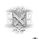 Roman numeral 24 with letters K,R and L tattoo design idea