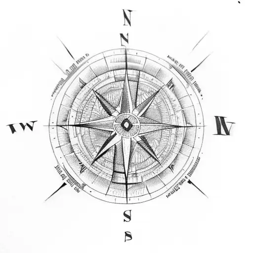world map inside a compass tattoo design idea