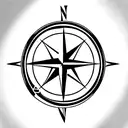 compass behind a world map with a plane above and an anchor below tattoo design idea