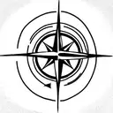 compass behind a world map with a plane above and an anchor below tattoo design idea