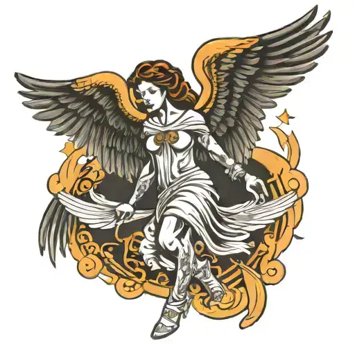 dark angel tattoo design idea