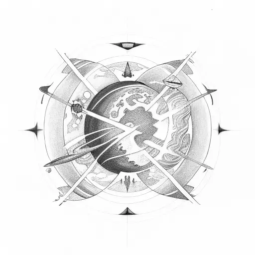 planets tattoo design idea