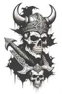 viking skull tattoo design idea