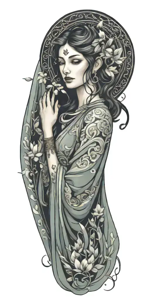 goddess of rain  tattoo design idea