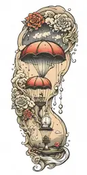 rain drop falling from tornado tattoo design idea