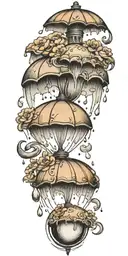 rain drop falling from tornado tattoo design idea