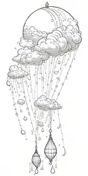 rain drop falling from tornado tattoo design idea