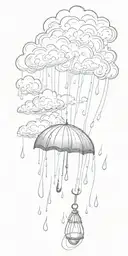 rain drop falling from tornado tattoo design idea