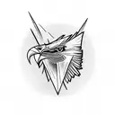 A mountain peak with an eagle soaring above it tattoo design idea