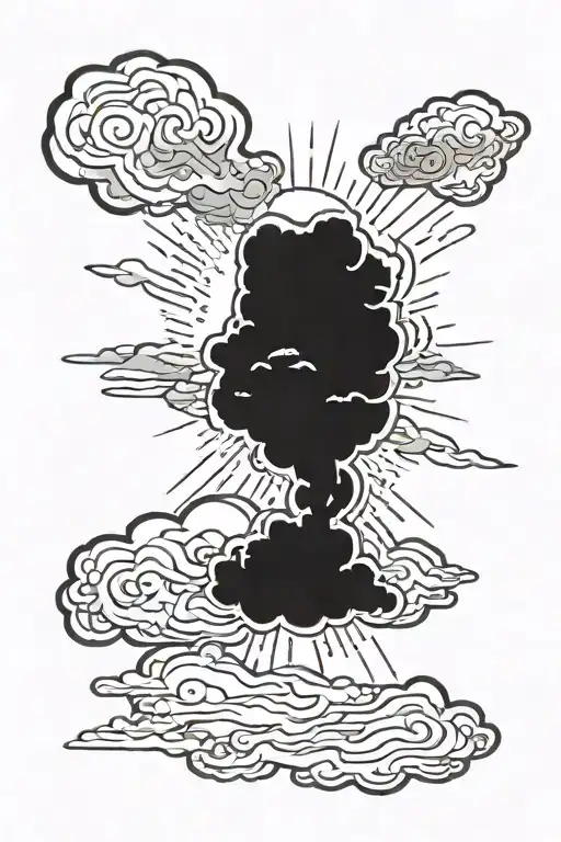 Dark storm clouds. Sunlight bursting from behind. tattoo design idea