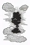 Dark storm clouds. Sunlight bursting from behind. tattoo design idea