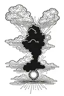 Dark storm clouds. Sunlight bursting from behind. tattoo design idea