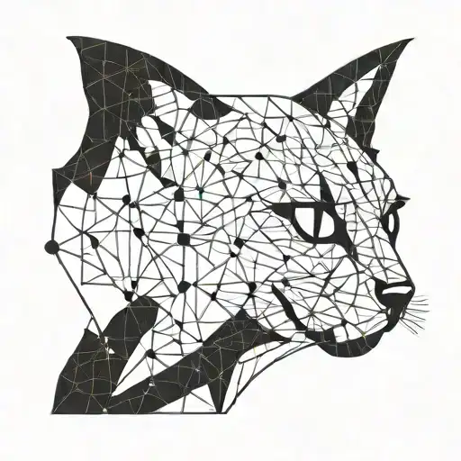 minimalist cat outline with Schroedinger's equation tattoo design idea