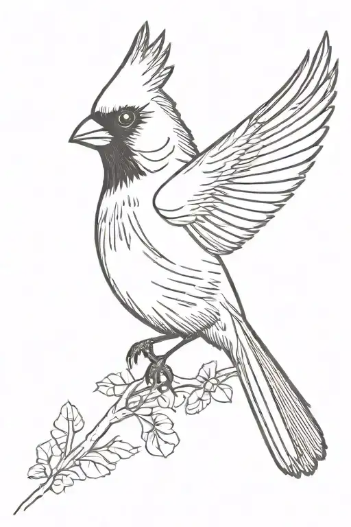 flying cardinal  tattoo design idea