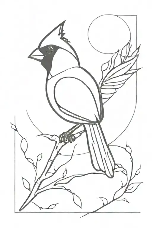 flying cardinal  tattoo design idea