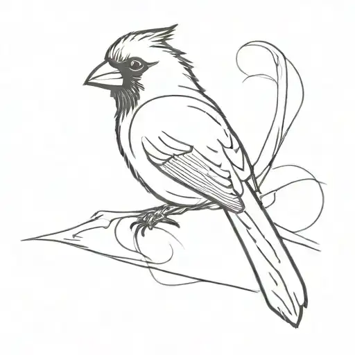 cardinal flying tattoo design idea