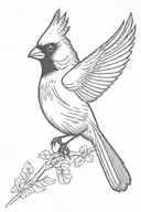 flying cardinal  tattoo design idea