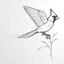 cardinal flying tattoo design idea
