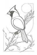 flying cardinal  tattoo design idea