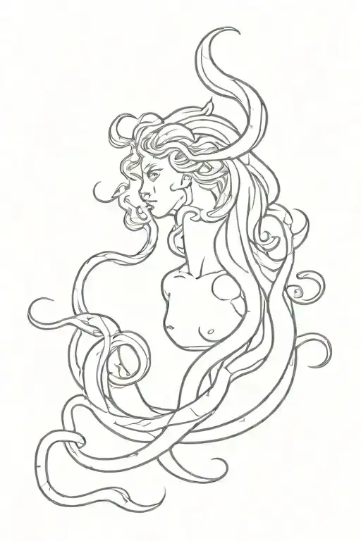 Leviathan and Medusa tattoo design idea