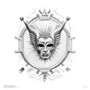 NYC with saint Michael  tattoo design idea