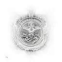 NYC with saint Michael  tattoo design idea