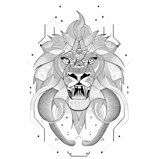 Design a tattoo that represents the strength of a lion and a snake tattoo design idea
